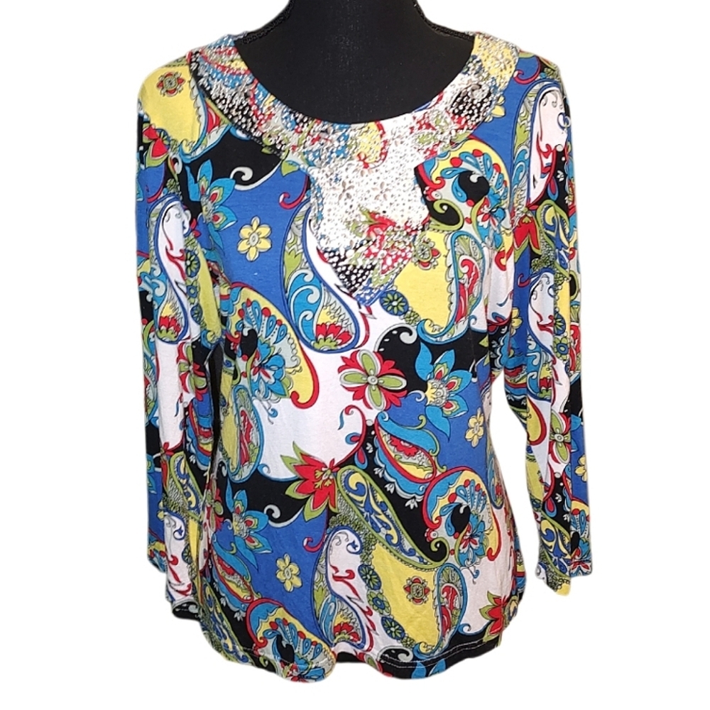 Vintage Y2K Colorful Paisley Women's Top
